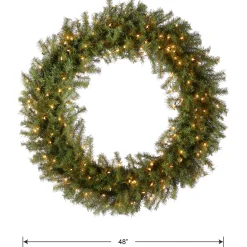 Best 48 in. Pre-Lit Norwood Fir Wreath with Clear Lights Pre-Lit Christmas Wreaths|37-60 Inch Christmas Wreaths