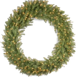 Discount 60 in. Pre-Lit Norwood Fir Wreath with Clear Lights Pre-Lit Christmas Wreaths|37-60 Inch Christmas Wreaths