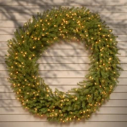 Discount 60 in. Pre-Lit Norwood Fir Wreath with Clear Lights Pre-Lit Christmas Wreaths|37-60 Inch Christmas Wreaths