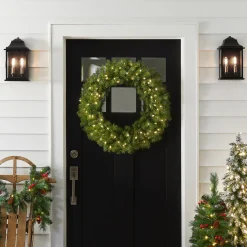 Clearance 30 in. Pre-Lit Norwood Fir Wreath with LED Lights Pre-Lit Christmas Wreaths|25-36 Inch Christmas Wreaths