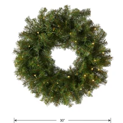 Clearance 30 in. Pre-Lit Norwood Fir Wreath with LED Lights Pre-Lit Christmas Wreaths|25-36 Inch Christmas Wreaths