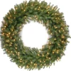 Discount 48 in. Pre-Lit Norwood Fir Wreath with Warm White LED Lights 37-60 Inch Christmas Wreaths