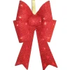 Online 20 in. Pre-Lit Red Fabric Bow with Battery Operated LED Lights Decorative Accents