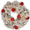 Best 24 in. Pre-Lit Snowy Bristle Pine Wreath with LED Lights Pre-Lit Christmas Wreaths|21-24 Inch Christmas Wreaths