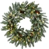 Sale 30 in. Pre-Lit Snowy Morgan Spruce Wreath with Twinkly LED Lights Pre-Lit Christmas Wreaths|25-36 Inch Christmas Wreaths