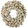24 in. Pre-Lit Snowy Sheffield Spruce Wreath with Twinkly LED Lights Pre-Lit Christmas Wreaths|21-24 Inch Christmas Wreaths