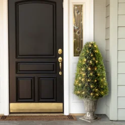 Best 48 in. Pre-Lit Upright Juniper Topiary Topiaries & Shrubs