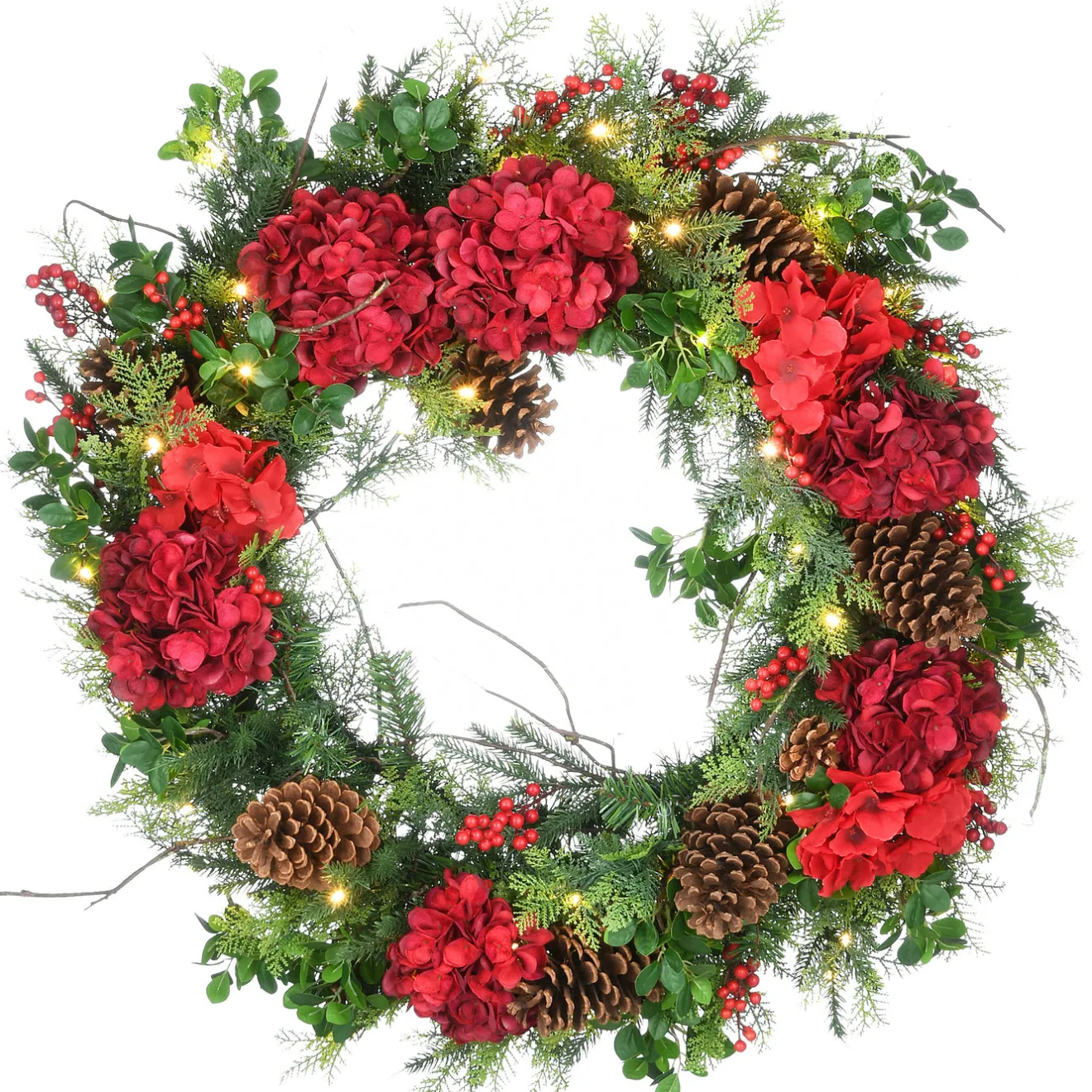 Online 30 in. Pre-Lit Vienna Waltz Decorated Wreath with LED Lights 25-36 Inch Christmas Wreaths