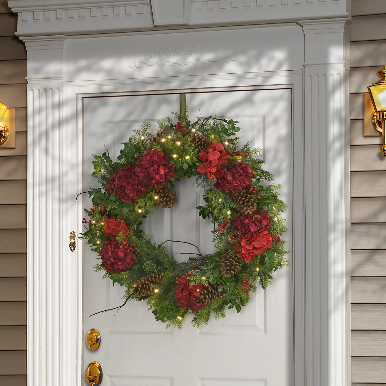 Online 30 in. Pre-Lit Vienna Waltz Decorated Wreath with LED Lights 25-36 Inch Christmas Wreaths