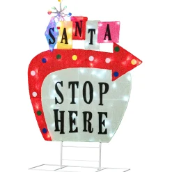 Clearance 50 in. Pre-Lit Vintage Vegas Santa Sign Yard Decorations