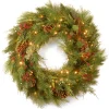 New 30 in. Pre-Lit White Pine Wreath with Warm White LED Lights 25-36 Inch Christmas Wreaths