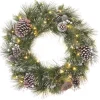 Hot 24 in. Pre-Lit Whitter Pine Wreath with LED Lights 21-24 Inch Christmas Wreaths