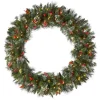 Sale 48 in. Pre-Lit Wintry Pine Wreath with Clear Lights Pre-Lit Christmas Wreaths|37-60 Inch Christmas Wreaths
