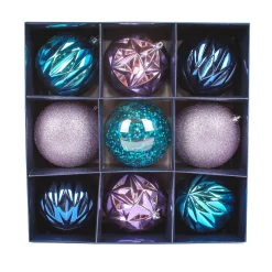 Outlet 13 in. Purple Xmas Ball Decor Set Tree Ornaments