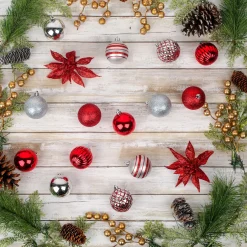 Clearance 10 in. Red Xmas Ball Set, Shatterproof Tree Ornaments