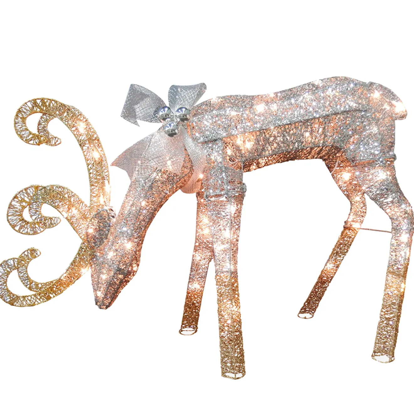 Outlet 28 in. Reindeer Decoration with LED Lights Yard Decorations