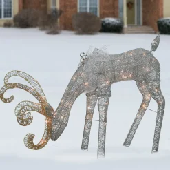 Outlet 28 in. Reindeer Decoration with LED Lights Yard Decorations