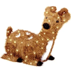 24 in. Resting Reindeer with Clear Lights Yard Decorations