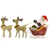 Sale 34 in. Santa and Reindeer with Clear Lights Yard Decorations