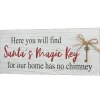 Hot 16 in. Santa's Key Tabletop Ornate Christmas Sign, White and Red Decorative Accents