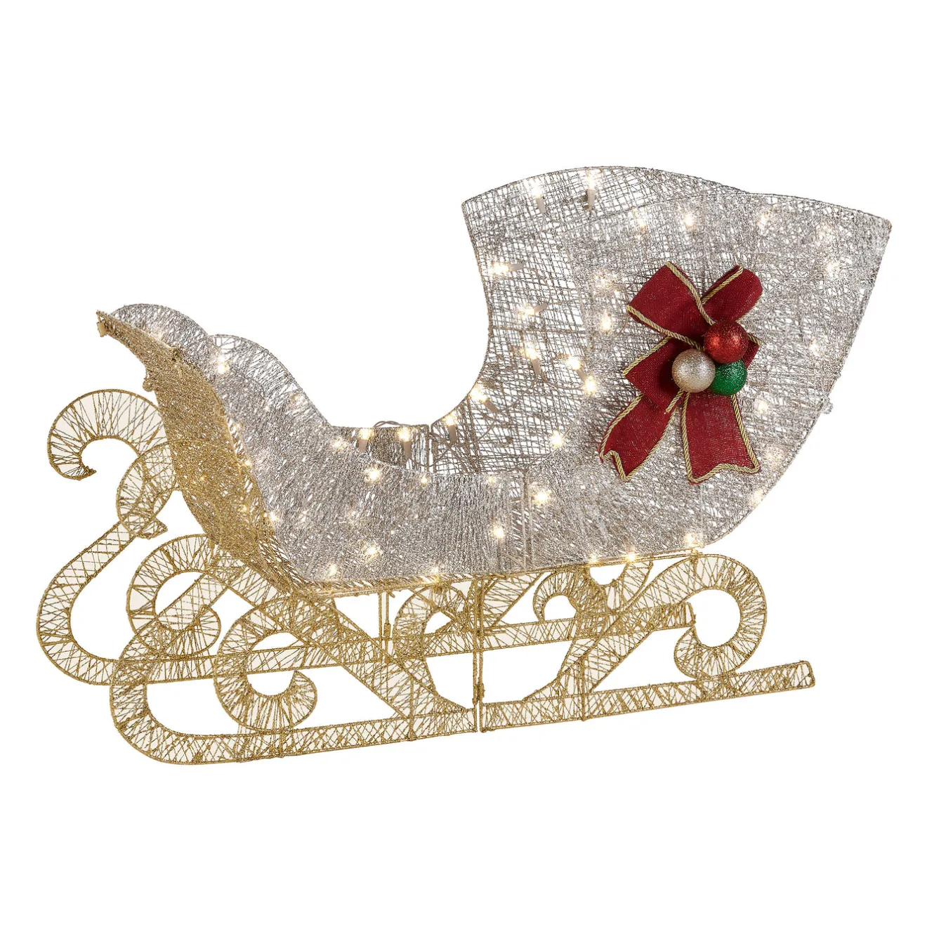 Discount 38 in. Santas Sleigh with LED Lights Yard Decorations