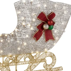 Discount 38 in. Santas Sleigh with LED Lights Yard Decorations