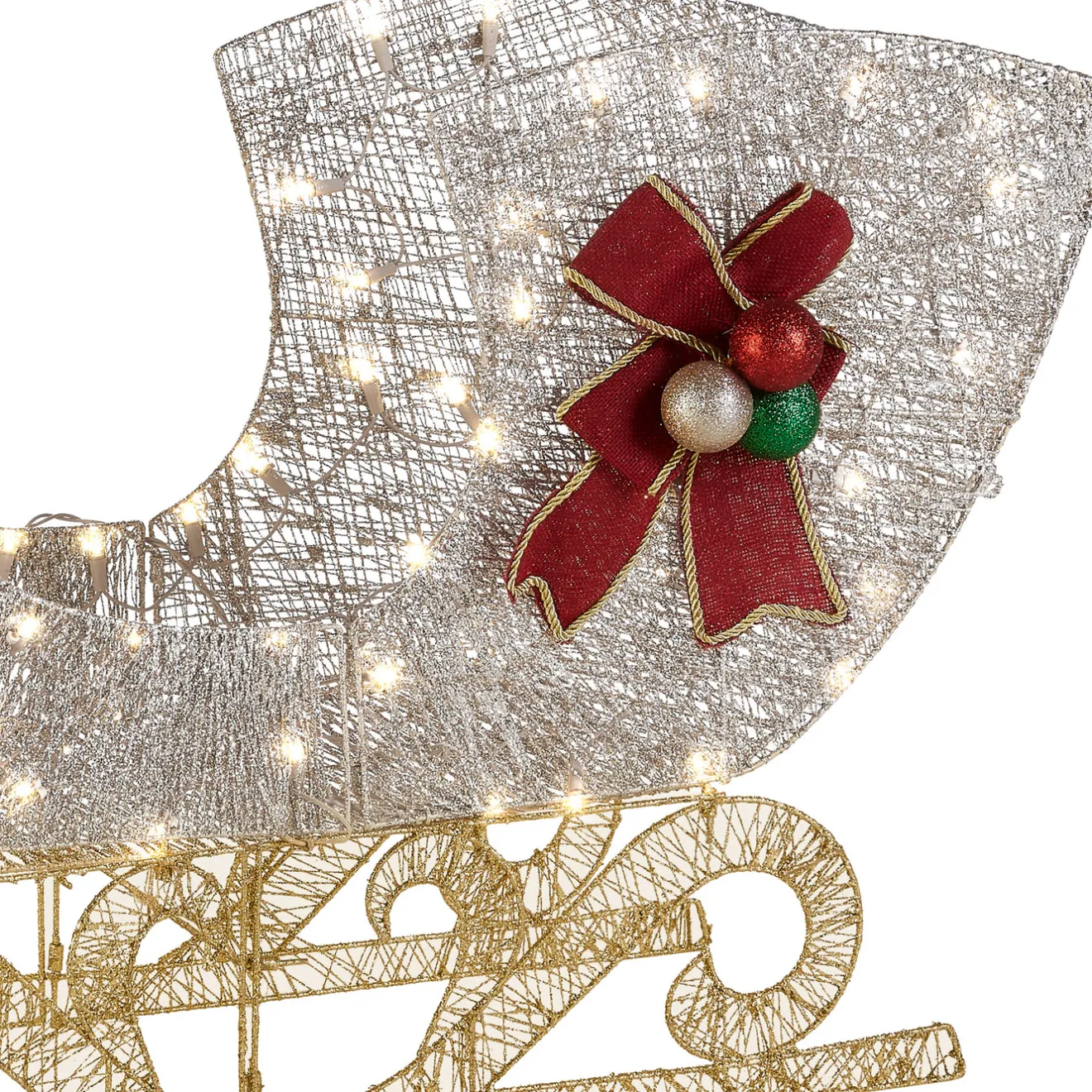 Discount 38 in. Santas Sleigh with LED Lights Yard Decorations