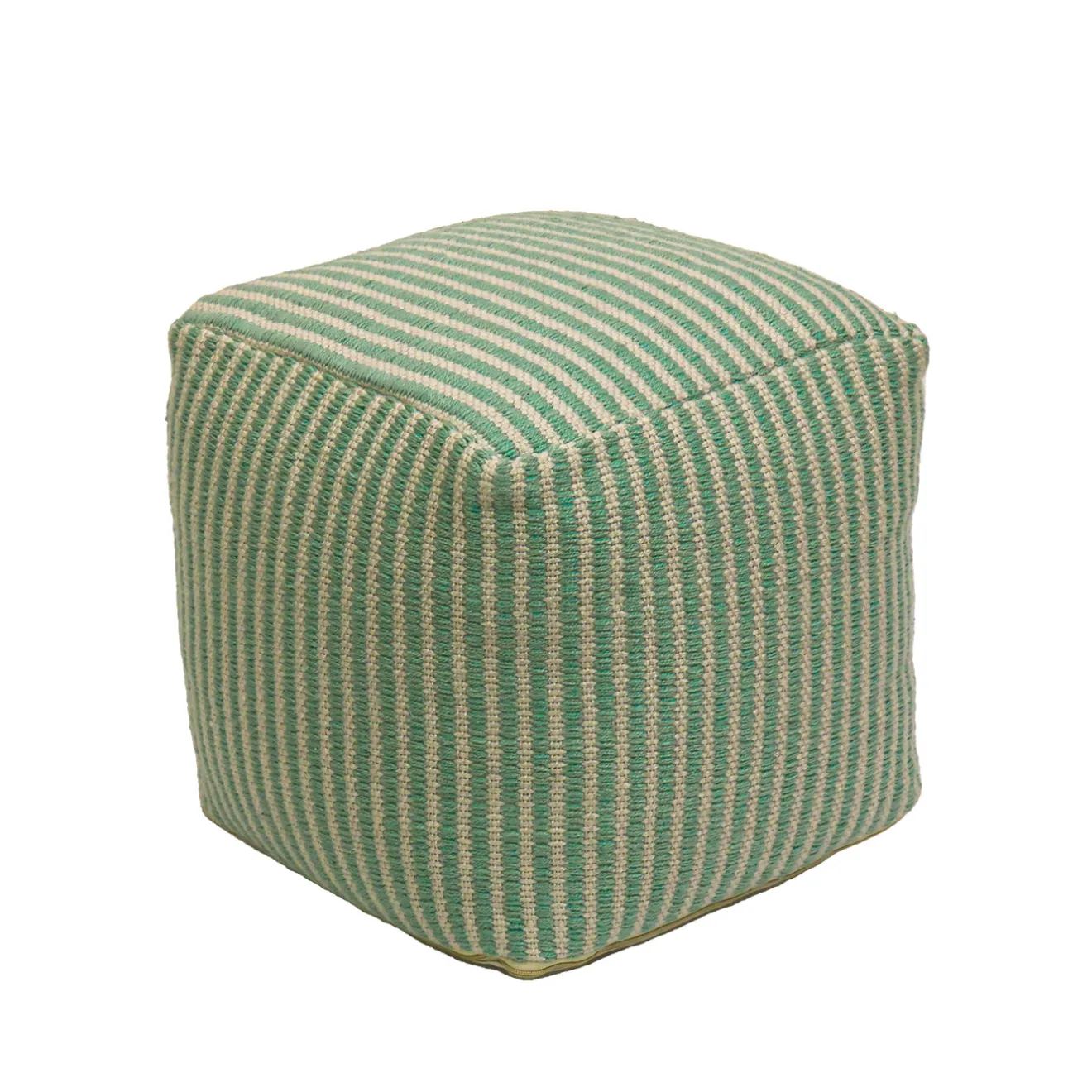 Sale 16 in. Sea Mist Hand Woven Pouf Ottoman Patio Furniture