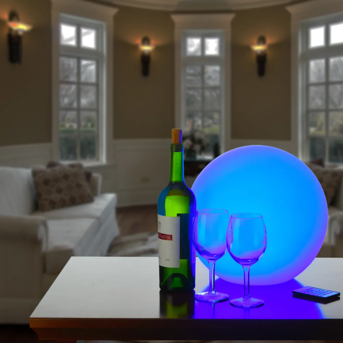 Clearance 12 in. Sealed Orb with Color Changing LED Lights Outdoor Lighting