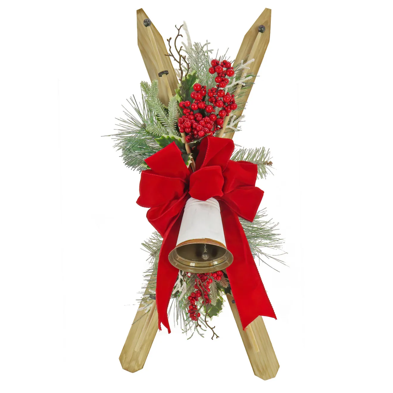 28 in. Ski's with Pine and Berry Plastic Swag Swags