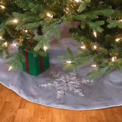 Clearance 42 in Snowflake Tree Skirt Tree Skirts & Collars