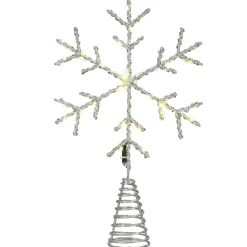 Best 14.5 in. Snowflake Tree Top for Artificial Trees with Dual Color Lights Tree Toppers