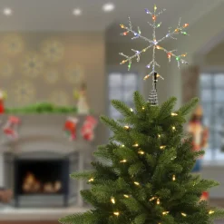 Best 14.5 in. Snowflake Tree Top for Artificial Trees with Dual Color Lights Tree Toppers