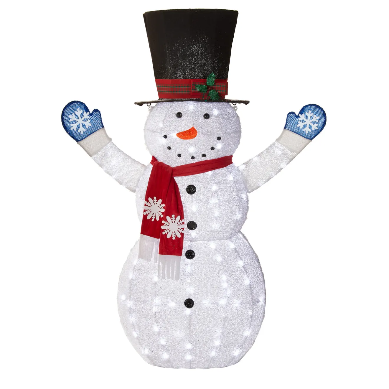 New 72 in. Snowman Decoration with White LED Lights Yard Decorations