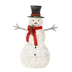 Best 60 in. Snowman Decoration with Warm White LED Lights Yard Decorations
