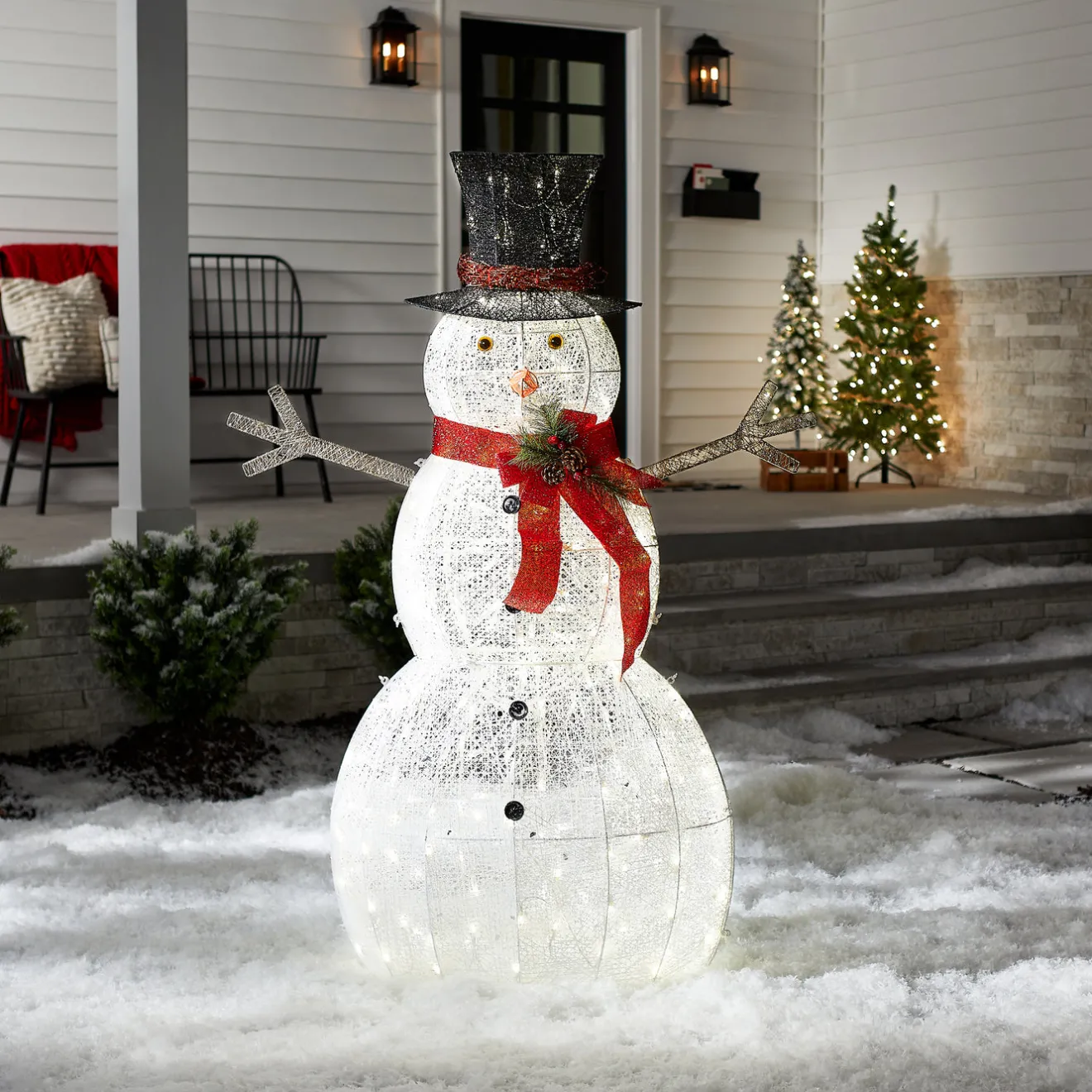 Best 60 in. Snowman Decoration with Warm White LED Lights Yard Decorations