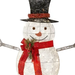 Best 60 in. Snowman Decoration with Warm White LED Lights Yard Decorations