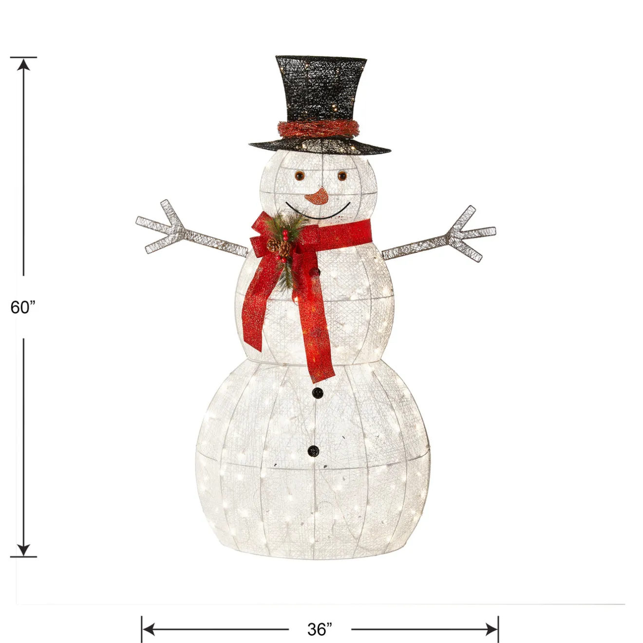 Best 60 in. Snowman Decoration with Warm White LED Lights Yard Decorations