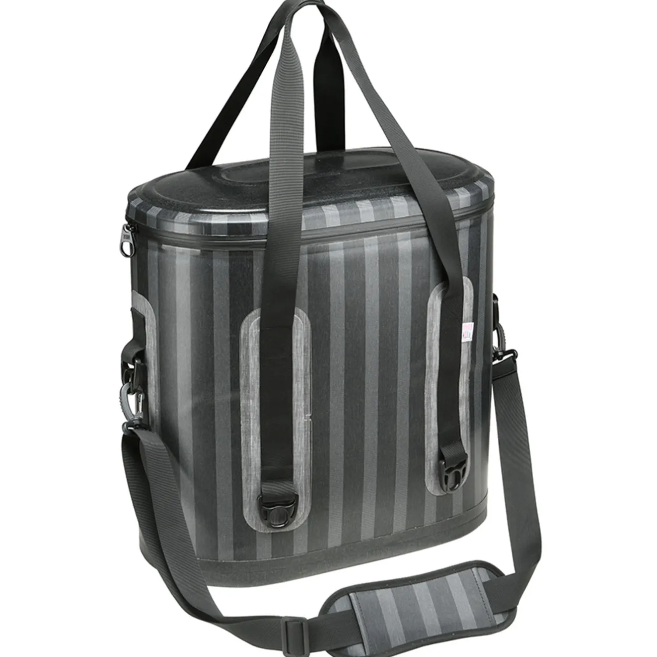 Best 18 in. Soft Cooler Bag Gray Striped Camping Accessories