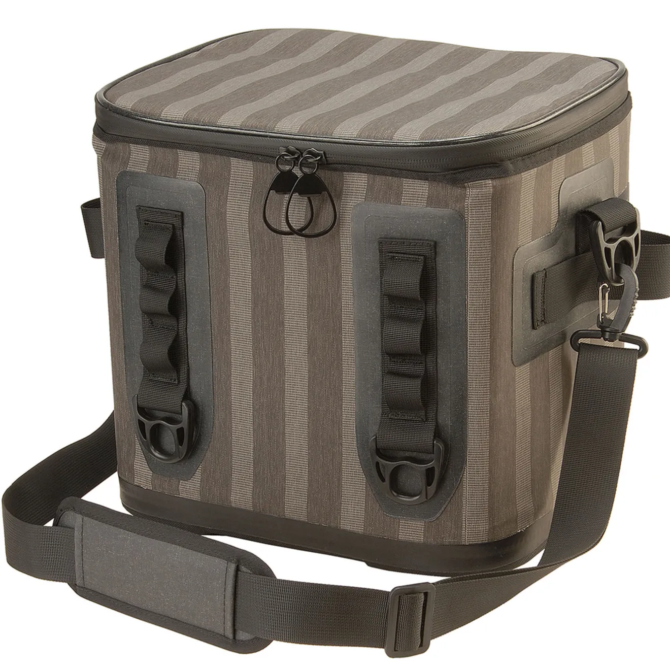 12 in. Soft Cooler Gray Striped Camping Accessories