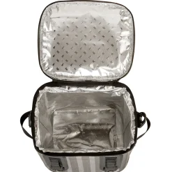 12 in. Soft Cooler Gray Striped Camping Accessories
