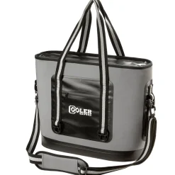 New 16 in. Soft Sided Cooler Bag Gray with Black Trim Camping Accessories