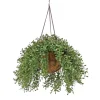 Sale 18 in. Spring Argentea Hanging Plant with Pink Flowers Hanging Plants