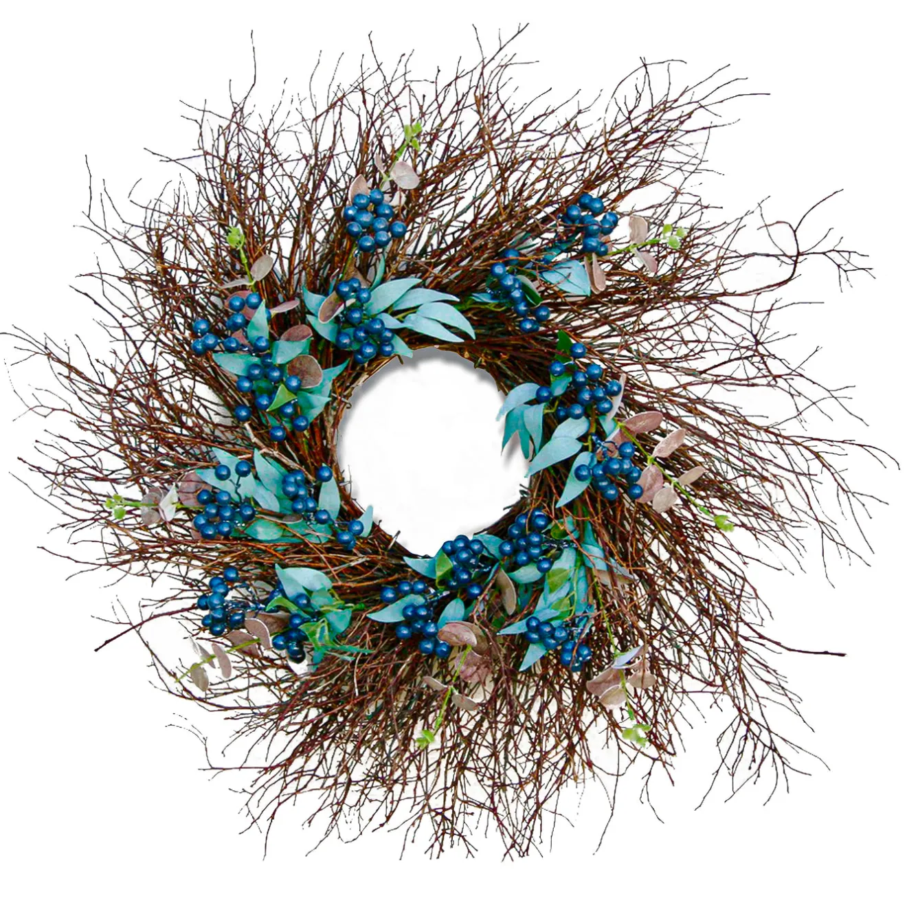 Online 24 in. Spring Blueberry Twig Wreath Wreaths