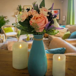 Best 16 in. Spring Bouquet with Rose Blooms, Berry Clusters, Lavender Flower Arrangements