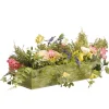 22 in. Spring Candleholder Table Decoration with Flower Blooms, Berry Clusters, Leafy Greens Potted Plants