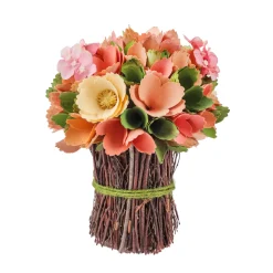 Online 9 in. Spring Colorful Pink Floral Bouquet Flower Arrangements