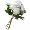 13 in. Spring Floral Bouquet with White Peony Blooms, Leafy Greens Flower Arrangements