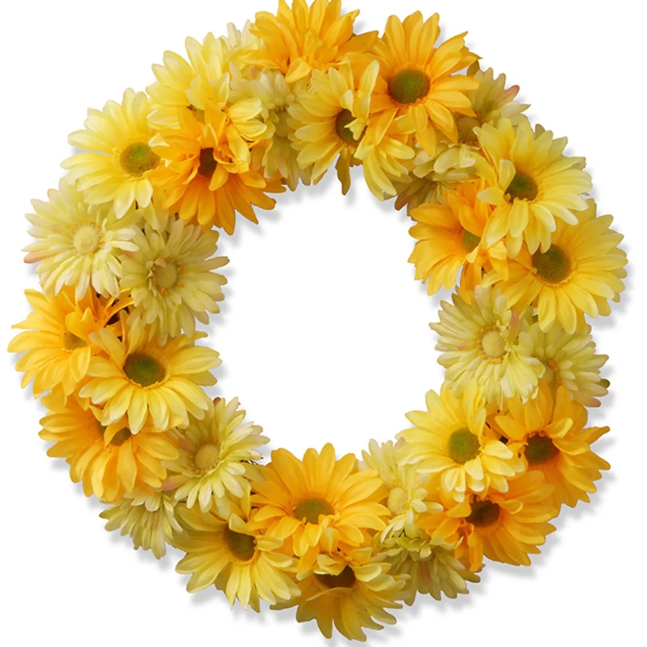 Best 19 in. Spring Garden Accents Yellow Cosmos Wreath Wreaths