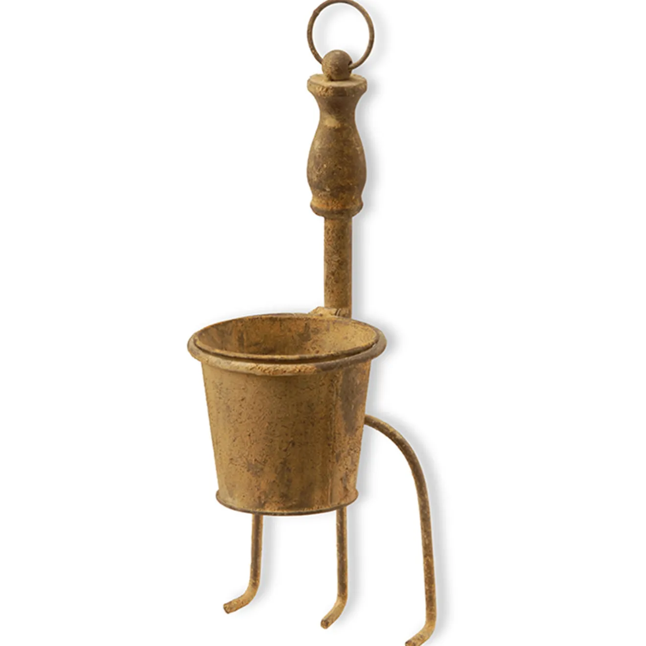 Sale 15 in. Spring Garden Tool Metal Fork Flowerpot Decorative Accents